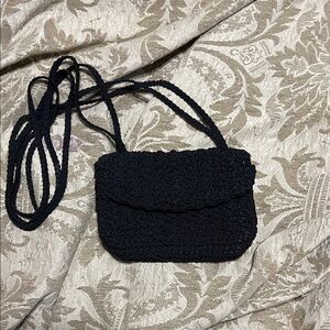 Elegant Black Woven Shoulder Bag